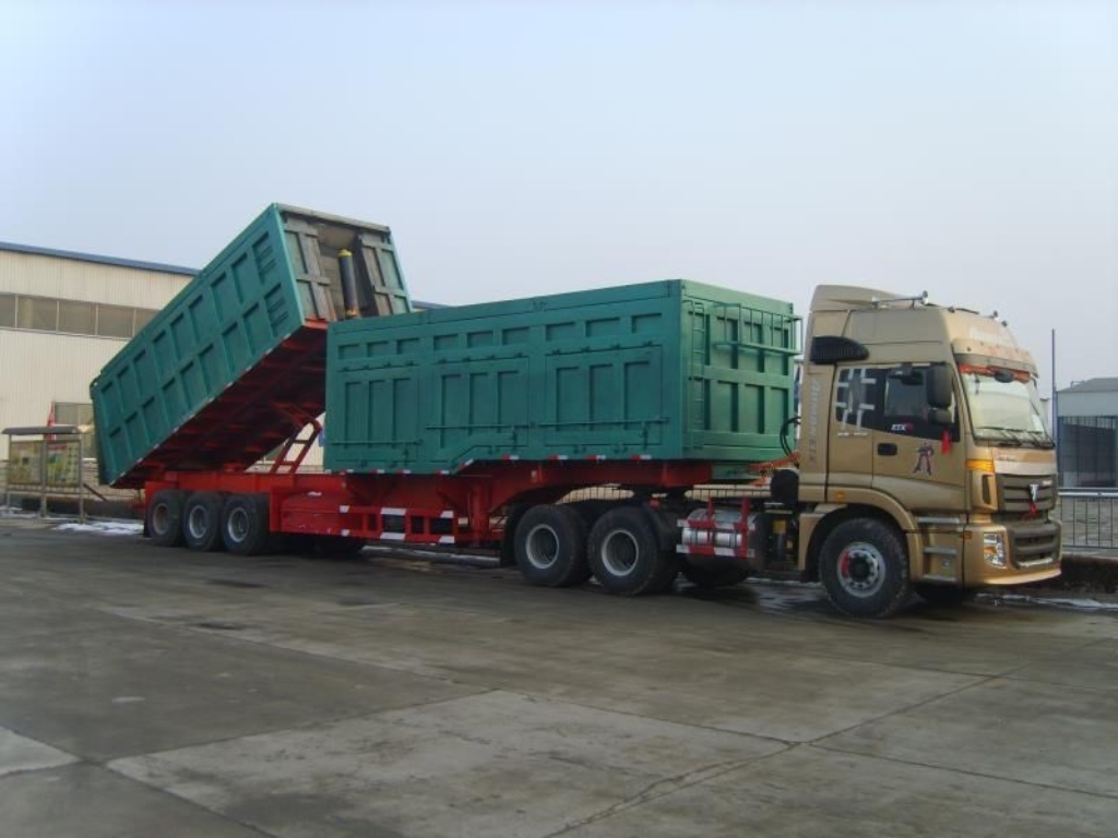 Heavy-duty Hydraulic Lifting Side Tipper Trailer Air Suspension / Mechanical Suspension Optional Customized Dimension