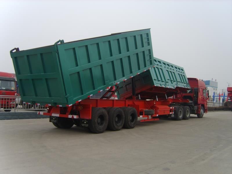 Heavy-duty Hydraulic Lifting Side Tipper Trailer Air Suspension / Mechanical Suspension Optional Customized Dimension