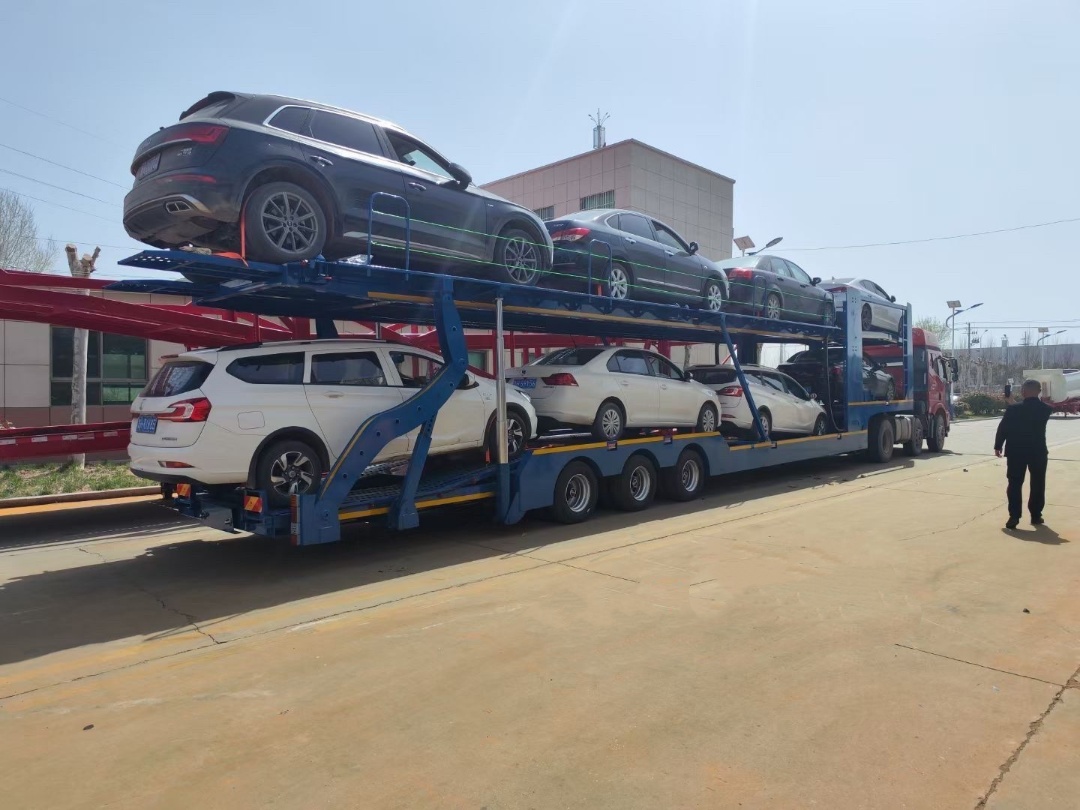 Factory Custom Tri-axle Double Deck Car Carrier Semi-trailer, Hydraulic Lifting Platform For Passenger Vehicle Delivery