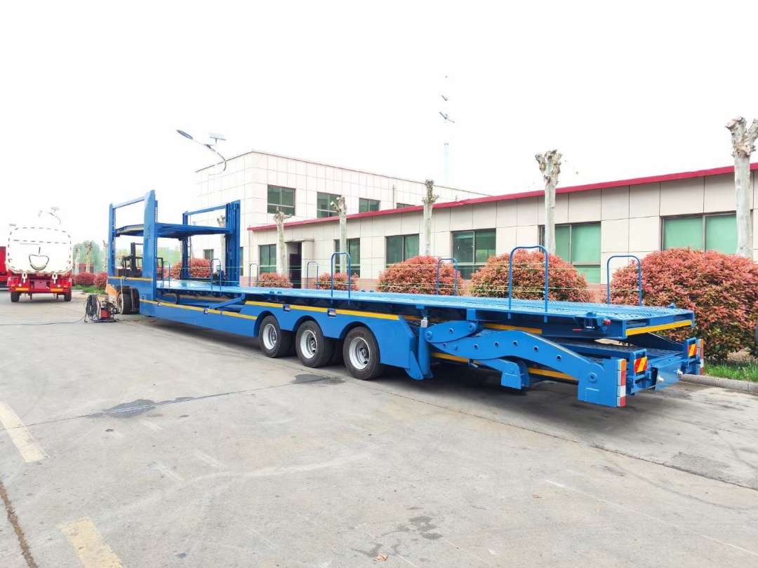 Factory Custom Tri-axle Double Deck Car Carrier Semi-trailer, Hydraulic Lifting Platform For Passenger Vehicle Delivery