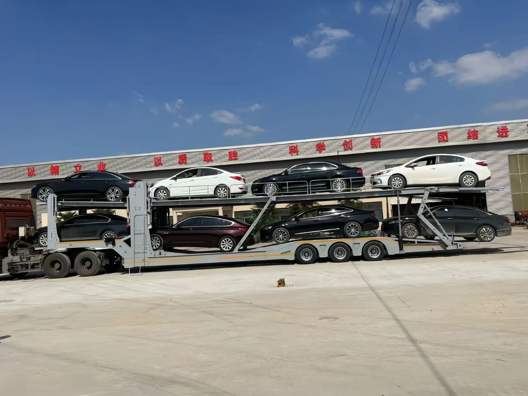 Factory Custom Tri-axle Double Deck Car Carrier Semi-trailer, Hydraulic Lifting Platform For Passenger Vehicle Delivery