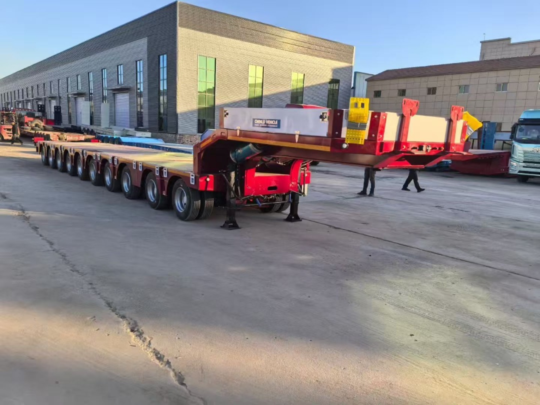 Multi-axle Low-bed Heavy Transport Semi-trailer Custom Axle Number Hydraulic Spring Ramp For Central Asia Wind Power Excavator Haulage
