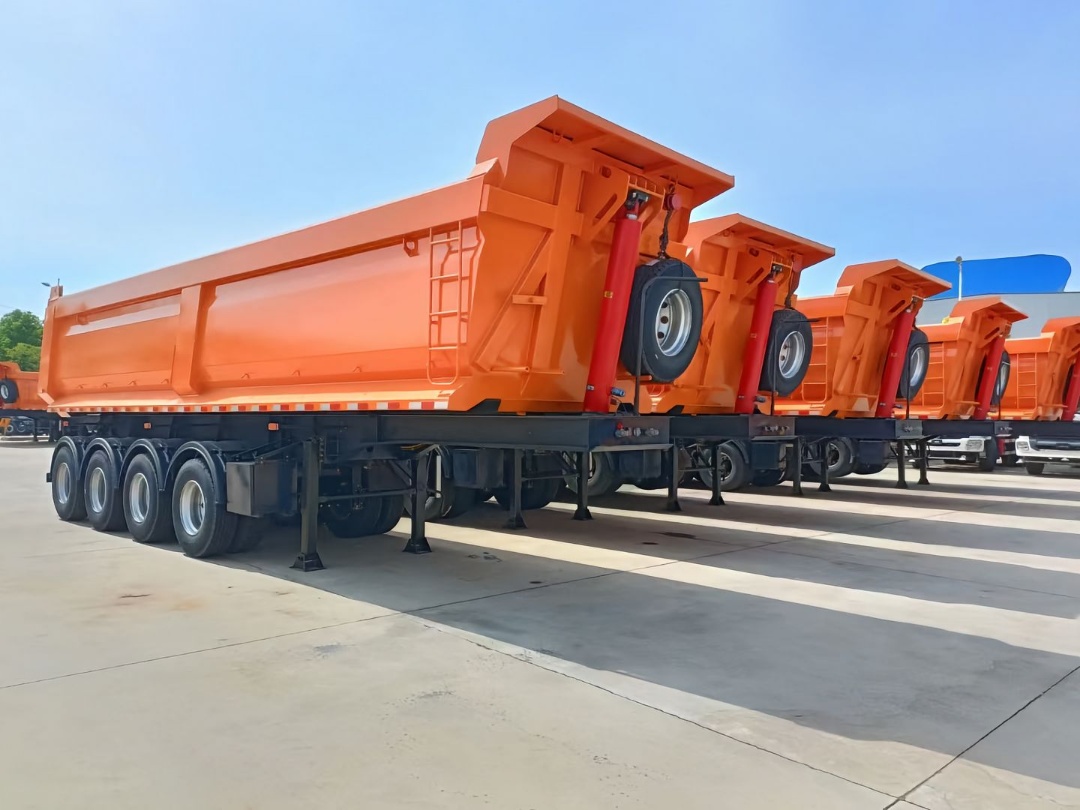 Central Asia & Africa Standard Rear Tipping Dump Semi-trailer Anti-sticky U-box For Bulk Construction Cargo