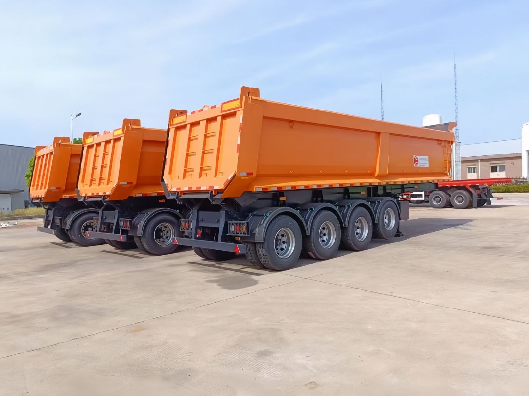 Central Asia & Africa Standard Rear Tipping Dump Semi-trailer Anti-sticky U-box For Bulk Construction Cargo
