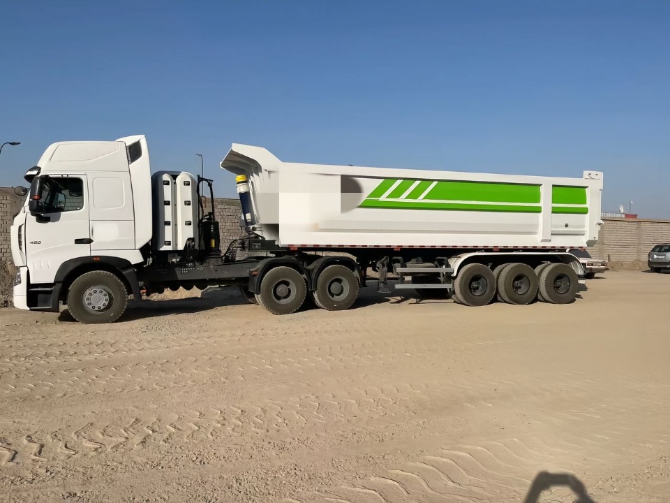 Central Asia & Africa Standard Rear Tipping Dump Semi-trailer Anti-sticky U-box For Bulk Construction Cargo
