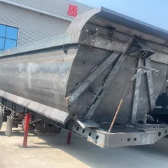 Estándar de Asia Central y África Semirremolque Basculante Trasero Caja en U Antiadherente Cuerpo en Bruto Para Carga de Construcción a Granel