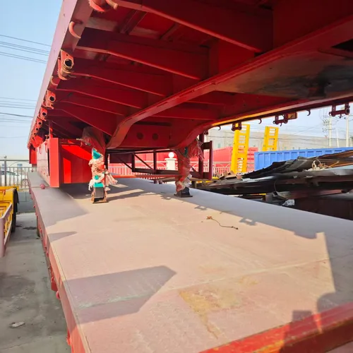 Heavy-Duty 40ft Tri-Axle Steel Flatbed Semi-Trailer with 80T Capacity for Multi-Purpose Cargo and Container Transport