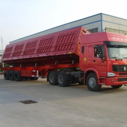 Heavy-duty Hydraulic Lifting Side Tipper Trailer Air Suspension / Mechanical Suspension Optional Customized Dimension