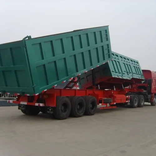 Heavy-duty Hydraulic Lifting Side Tipper Trailer Air Suspension / Mechanical Suspension Optional Customized Dimension