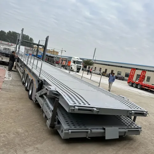 Factory Custom Tri-axle Double Deck Car Carrier Semi-trailer, Hydraulic Lifting Platform For Passenger Vehicle Delivery