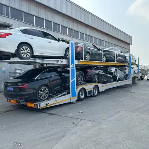 Factory Custom Tri-axle Double Deck Car Carrier Semi-trailer, Hydraulic Lifting Platform For Passenger Vehicle Delivery