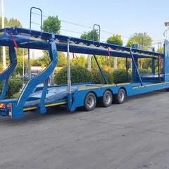Factory Custom Tri-axle Double Deck Car Carrier Semi-trailer, Hydraulic Lifting Platform For Passenger Vehicle Delivery