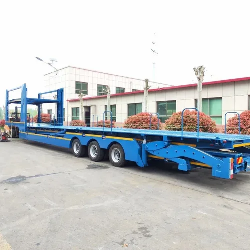 Factory Custom Tri-axle Double Deck Car Carrier Semi-trailer, Hydraulic Lifting Platform For Passenger Vehicle Delivery