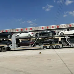 Factory Custom Tri-axle Double Deck Car Carrier Semi-trailer, Hydraulic Lifting Platform For Passenger Vehicle Delivery