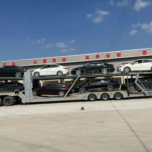 Factory Custom Tri-axle Double Deck Car Carrier Semi-trailer, Hydraulic Lifting Platform For Passenger Vehicle Delivery