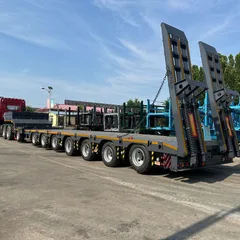 Multi-axle Low-bed Heavy Transport Semi-trailer Custom Axle Number Hydraulic Spring Ramp For Central Asia Wind Power Excavator Haulage