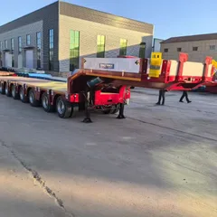 Multi-axle Low-bed Heavy Transport Semi-trailer Custom Axle Number Hydraulic Spring Ramp For Central Asia Wind Power Excavator Haulage