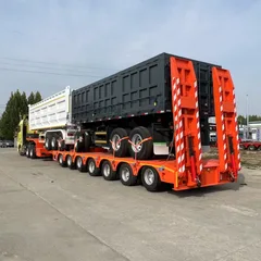 Multi-axle Low-bed Heavy Transport Semi-trailer Custom Axle Number Hydraulic Spring Ramp For Central Asia Wind Power Excavator Haulage