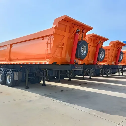 Central Asia & Africa Standard Rear Tipping Dump Semi-trailer Anti-sticky U-box For Bulk Construction Cargo