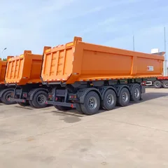 Central Asia & Africa Standard Rear Tipping Dump Semi-trailer Anti-sticky U-box For Bulk Construction Cargo