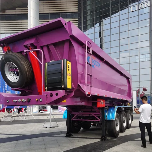 Central Asia & Africa Standard Rear Tipping Dump Semi-trailer Anti-sticky U-box For Bulk Construction Cargo