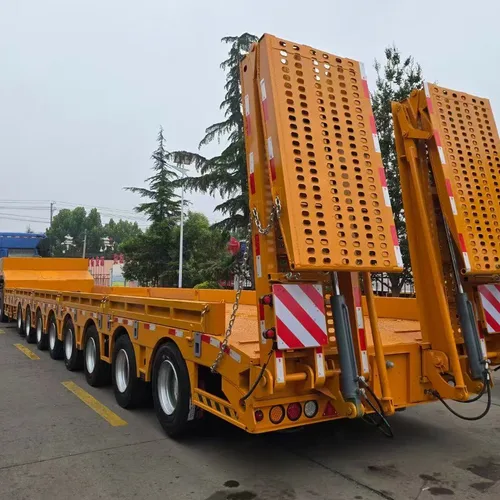 Central Asia & Africa Standard Low-bed Semi-trailer With Hydraulic Ramp For Large Mining Truck & Shield Machine Transport
