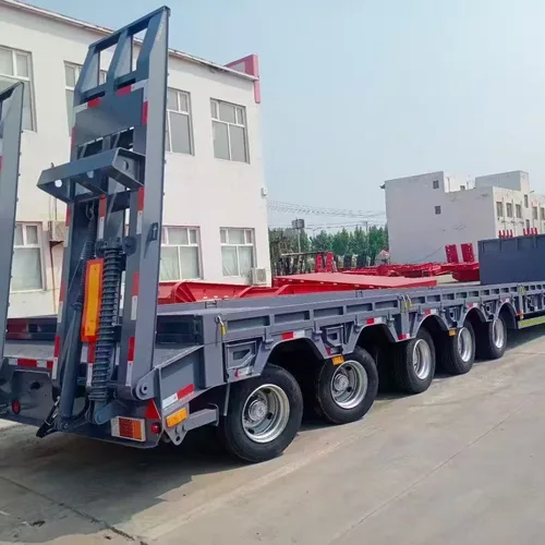 Central Asia & Africa Standard Low-bed Semi-trailer With Spring Ramp For Mining Drilling Rig & Construction Equipment Transport