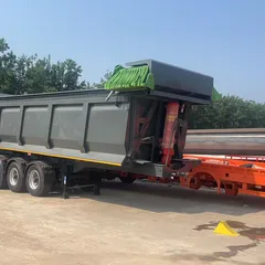 Semi-remolque volquete de descarga trasera de cinco ejes en U con lona impermeable automática y caja de carga personalizada de alta resistencia al desgaste para el transporte de arena, piedra y carbón en minas de Asia Central