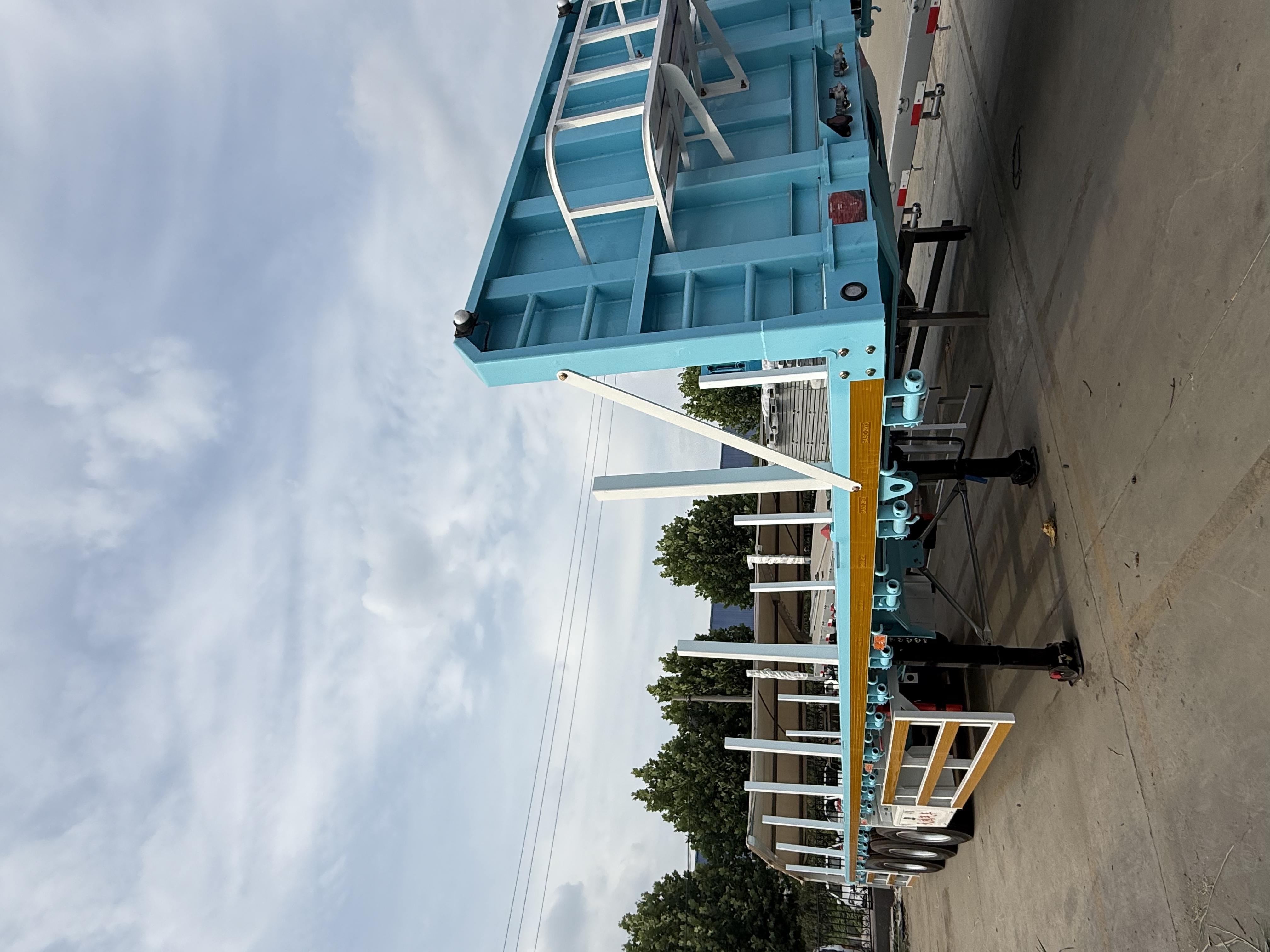 Axle Flatbed Trailer Wilth Columns Wood Log Trailer Timber Trailer Wood Steel Pipe Transport Trailer for Sale