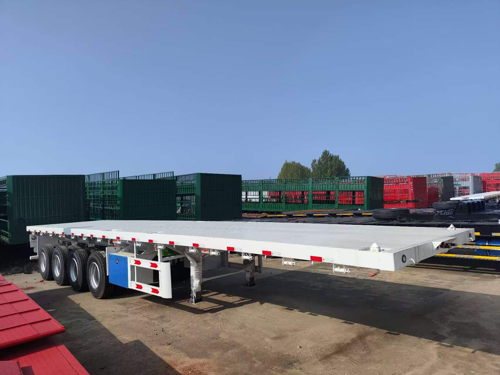 Standard Container Flatbed Trailer 12R22.5 Tires For 20ft/40ft Shipping Container Port Logistics Central Asia Africa