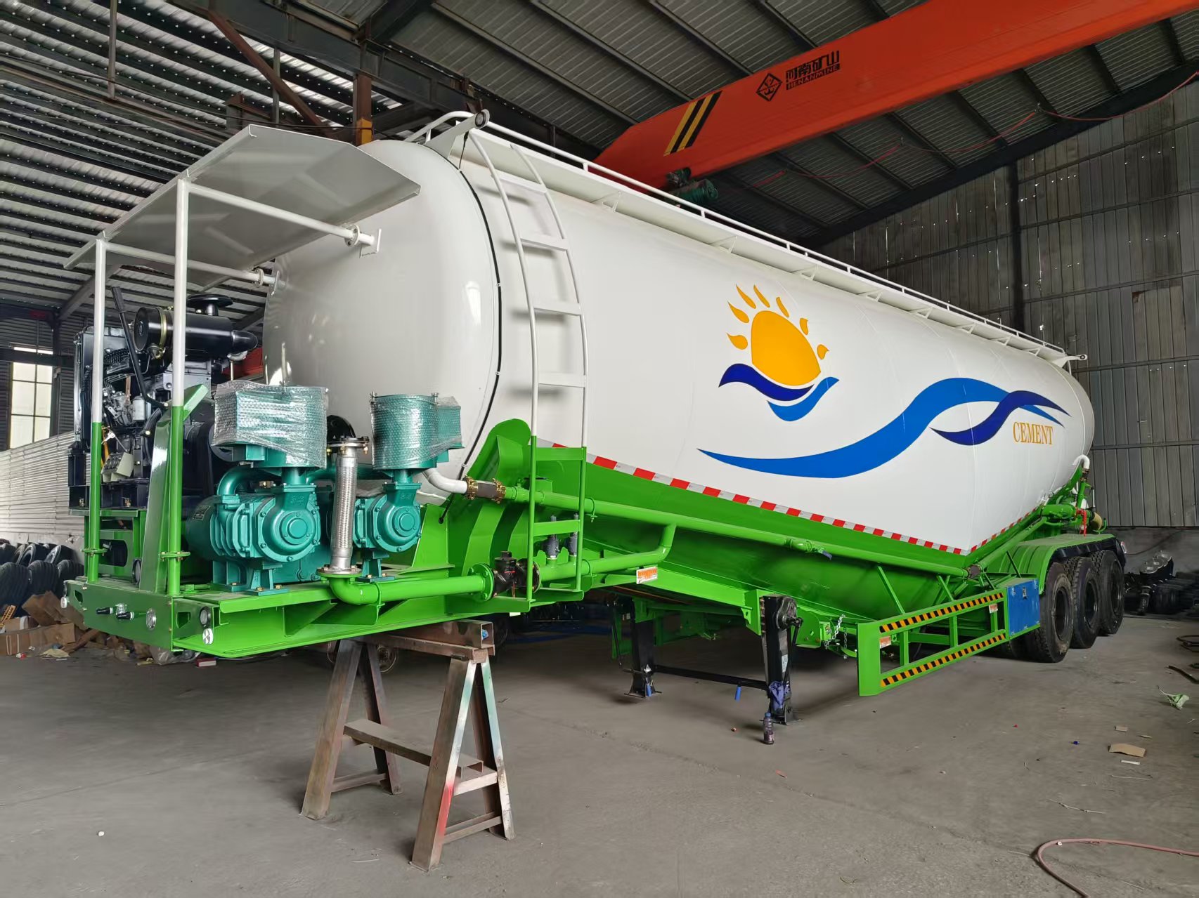Export Custom Bulk Powder Tank Semi-Trailer Cement Fly Ash Lime Powder Transport For Construction Mine Logistics