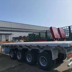 Standard Container Flatbed Trailer 12R22.5 Tires For 20ft/40ft Shipping Container Port Logistics Central Asia Africa