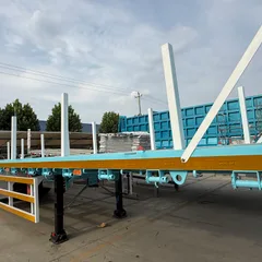 Axle Flatbed Trailer Wilth Columns Wood Log Trailer Timber Trailer Wood Steel Pipe Transport Trailer for Sale