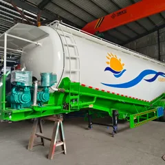 Export Custom Bulk Powder Tank Semi-Trailer Cement Fly Ash Lime Powder Transport For Construction Mine Logistics