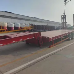 Factory 3-Axle Low Bed Semi-Trailer, 13×3m Wide Platform Thick Manganese Steel Beam Mechanical Suspension 12R22.5 Tire