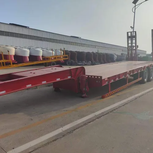 Factory 3-Axle Low Bed Semi-Trailer, 13×3m Wide Platform Thick Manganese Steel Beam Mechanical Suspension 12R22.5 Tire