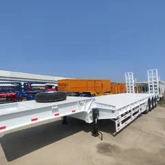 3-Axle Low Bed Semi-Trailer 13m×3m Wide Platform Top16mm Bottom18mm Web12mm Manganese Steel Beam Machinery Suspension