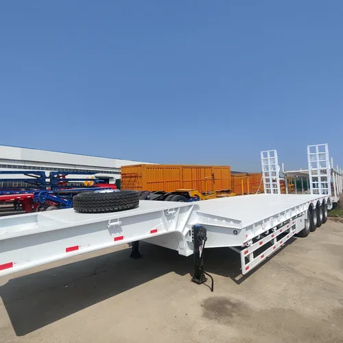 3-Axle Low Bed Semi-Trailer 13m×3m Wide Platform Top16mm Bottom18mm Web12mm Manganese Steel Beam Machinery Suspension