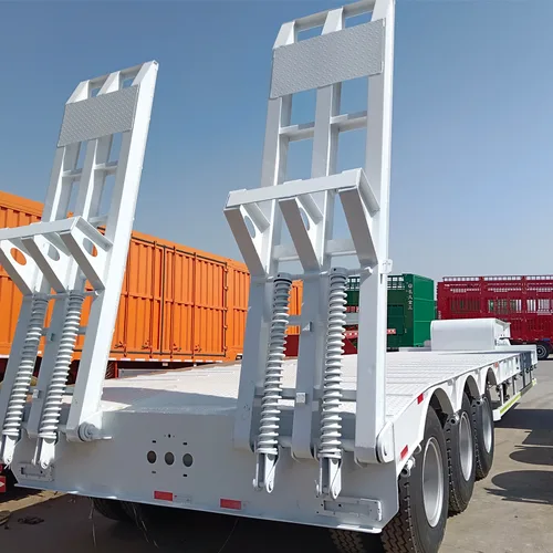 3-Axle Low Bed Semi-Trailer 13m×3m Wide Platform Top16mm Bottom18mm Web12mm Manganese Steel Beam Machinery Suspension