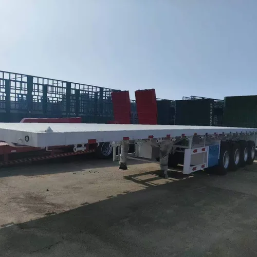 Standard Container Flatbed Trailer 12R22.5 Tires For 20ft/40ft Shipping Container Port Logistics Central Asia Africa