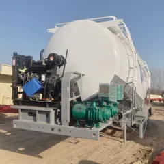 Custom Export 35CBM Bulk Cement Powder Tank Semi-Trailer With Independent Diesel Engine Air Compressor For Fly Ash Lime Transport
