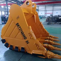 CAT374 Heavy Duty Rock Bucket 4.7CBM 84 Inch Fit 74 Ton Excavator NM400 Wear Plate Mining Quarry Excavator Attachment