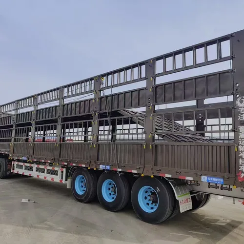 Custom Electric Lifting Double Deck Animal Transport Semi Trailer Ventilated High Fence For Farm Livestock Export