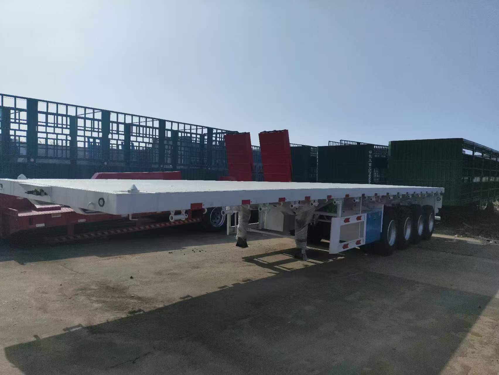 Standard Container Flatbed Trailer 12R22.5 Tires For 20ft/40ft Shipping Container Port Logistics Central Asia Africa