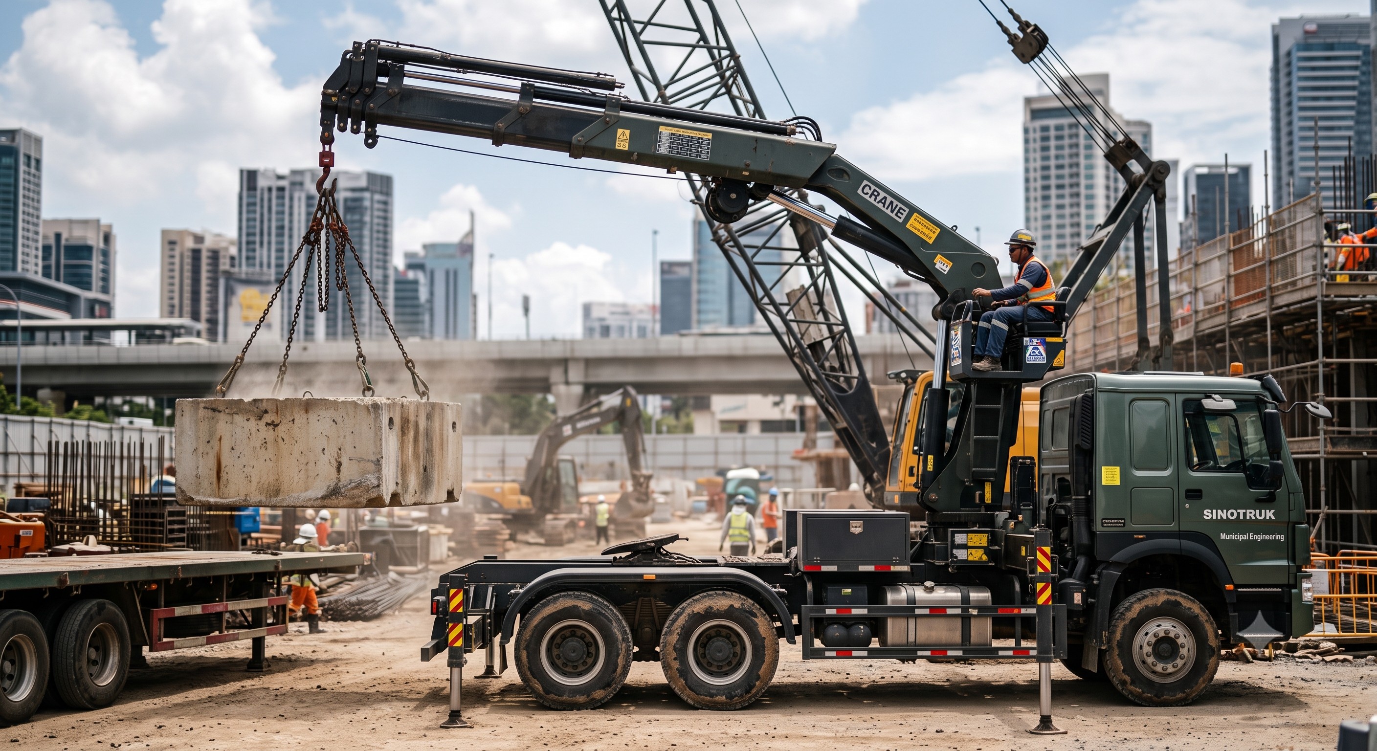 Municipal Engineering Truck Mounted Crane 6x4 | 10T Rated Load | SINOTRUK Chassis