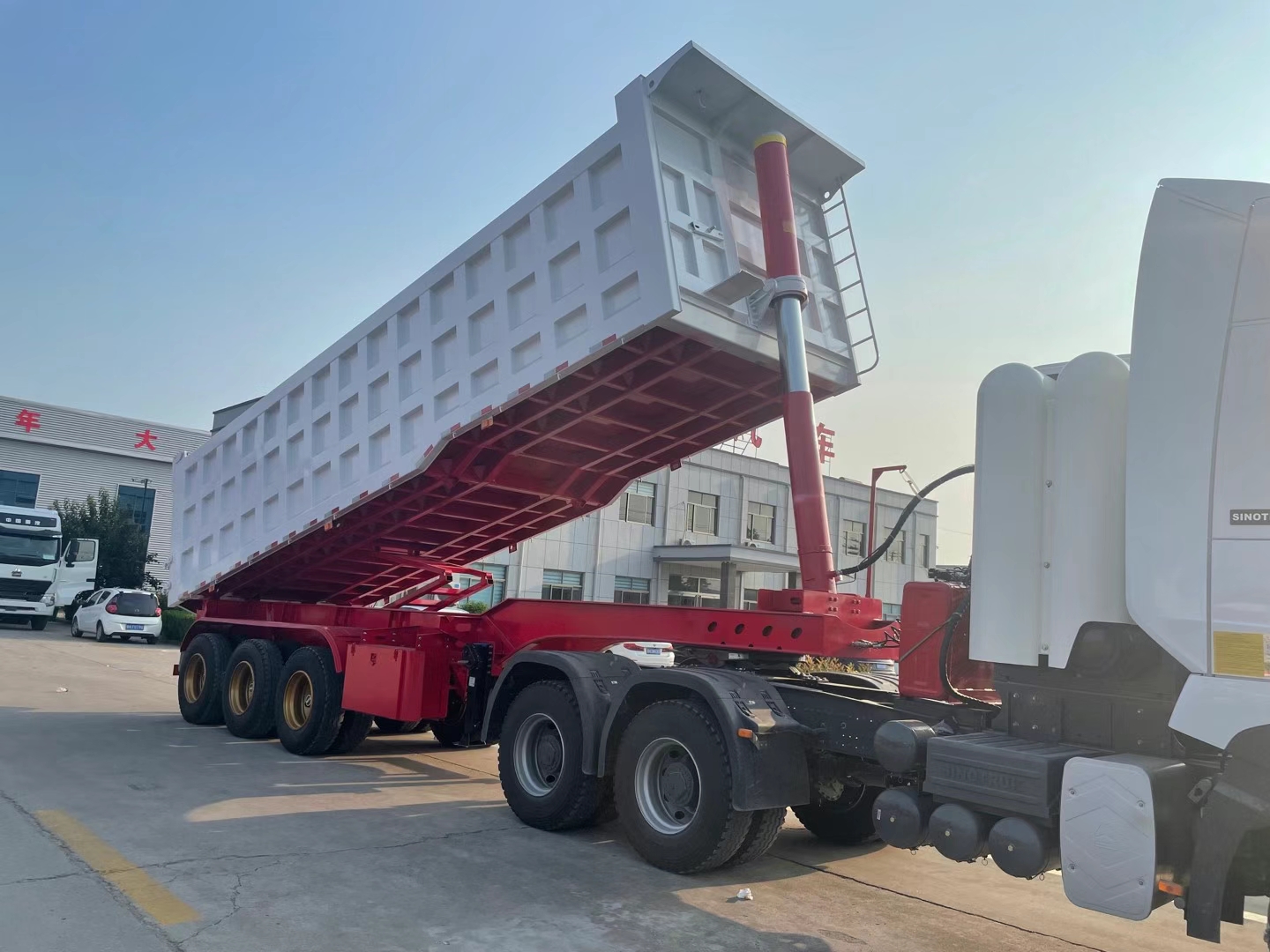 45cbm 80 Tons Dump Tipper Truck Semi Trailer with 4 Axles