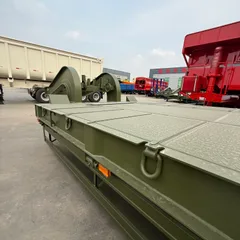 3axle 80ton Heavy Duty Gooseneck Hydraulic Ramp Low Loader/Lowbed/ Lowboy Low Bed Trailer Truck Semi Trailers for Excavator Transport