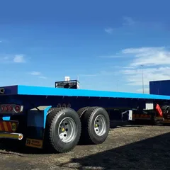 Double Container Transport Interlink Superlink 40ft+20ft 2/3/4 Axles 120 Tons Flatbed Trailer for Sale
