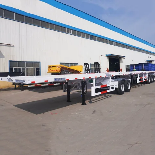 Double Container Transport Interlink Superlink 40ft+20ft 2/3/4 Axles 120 Tons Flatbed Trailer for Sale