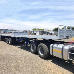 Double Container Transport Interlink Superlink 40ft+20ft 2/3/4 Axles 120 Tons Flatbed Trailer for Sale
